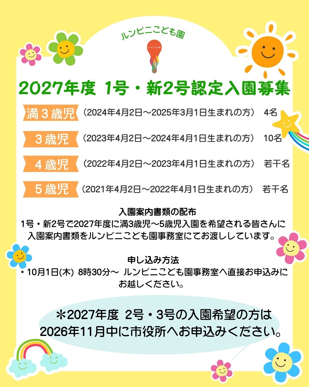 2027年度入園募集要項